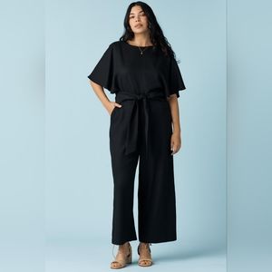 Vetta Cape Jumpsuit in Washed Black